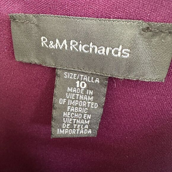 R&M Richards Midi Formal Dark Purple Short-Sleeve Faux Wrap Dress Womens Size 10 - Picture 12 of 12